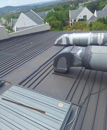Advanced ventilation protrusion sealing on IBR metal roof system, Lonehill, Sandton