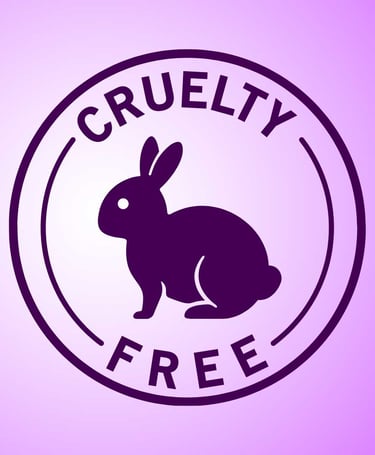 a purple and black logo with a rabbit on it