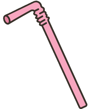 A cartoon straw