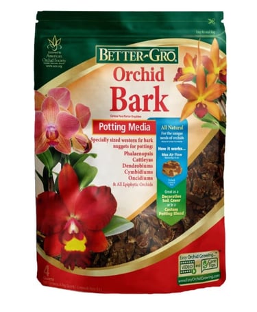 Orchid bark used to create airflow and chunky structure in aroid soil mix
