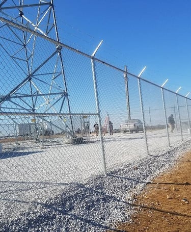 Commercial chain link fence with barbed wire installed for business security in Kentucky
