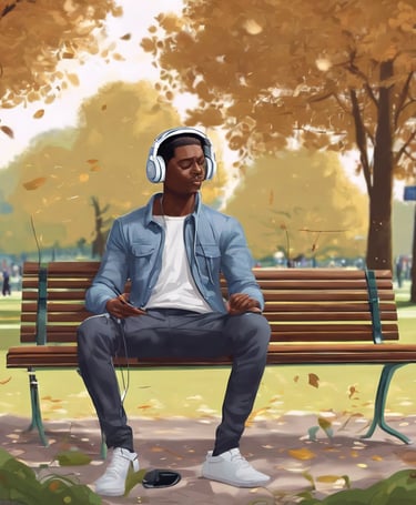 a man sitting and meditate used therapy music