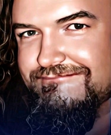 a man with a beard and a beard