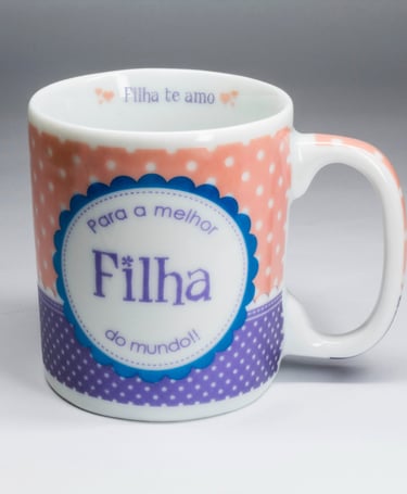 Caneca de Porcelana Chocolate Grande Personalizada 330ml