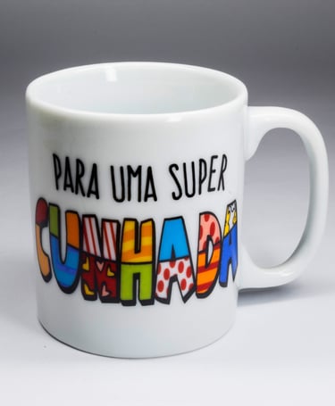 Caneca de Porcelana Chocolate Grande Personalizada 330ml