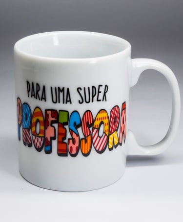 Caneca de Porcelana Chocolate Grande Personalizada 330ml