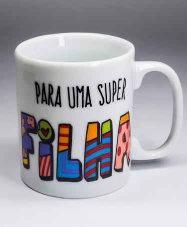 Caneca de Porcelana Chocolate Grande Personalizada 330ml