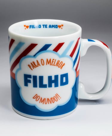 Caneca de Porcelana Chocolate Grande Personalizada 330ml