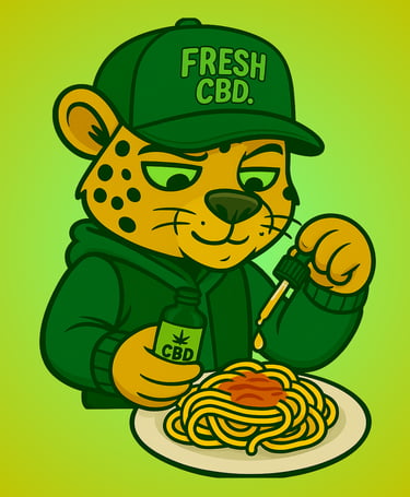 mascota utilizando goteo de cbd en comida