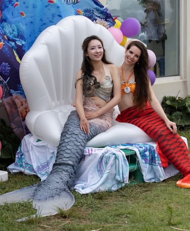@helenaunderwater and Corinna - CEO of MerMapp - at the Jeju mermaid festival in 2025