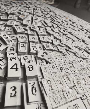 a table with a bunch of numbers on it