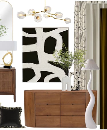 moodboard of bedroom design concept by P&O