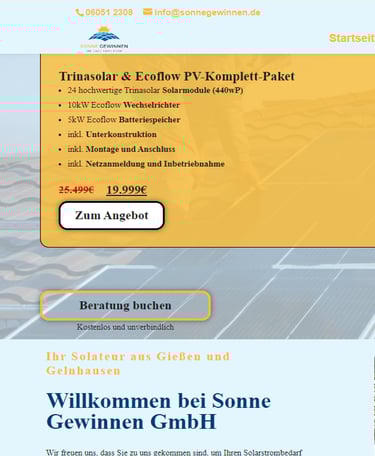 Website Sonne gewinnen