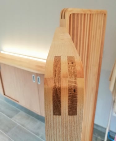 assemblage claustra en frêne et chêne