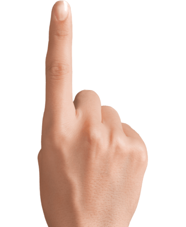 a hand holding a finger up to a finger