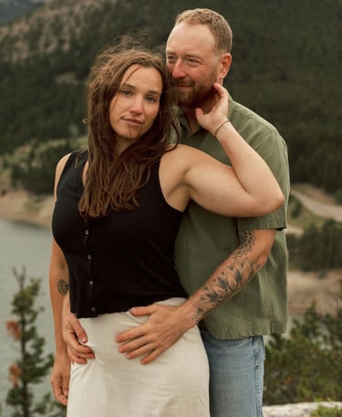 a man and woman standing next to each other