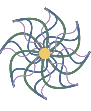 An integration of the different wave forms - lotus pattern representing The Journey Home