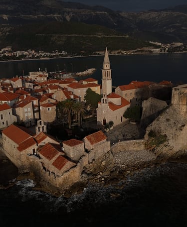 Aaerial photo of old town Budva -Photographer Budva