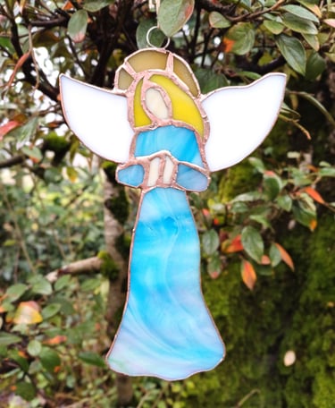 vitrail, ange, priére, cérémonie, tombe, enterrement