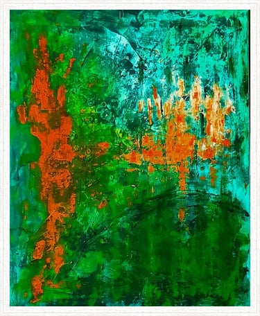 Peinture abstraite gestuelle explorant le contraste entre lumière et obscurité