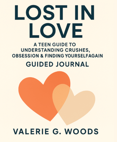 Lost in Love Guided Journal Cover graphic image of two hearts