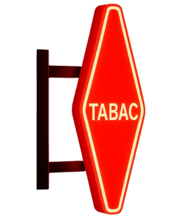 Enseigne drapeau tabac carotte rouge lumineuse AVOSPUB