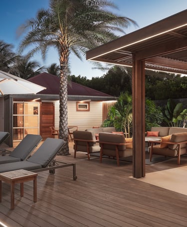 outdoor kitchen by the private pool at Villa Noah st barth st jean