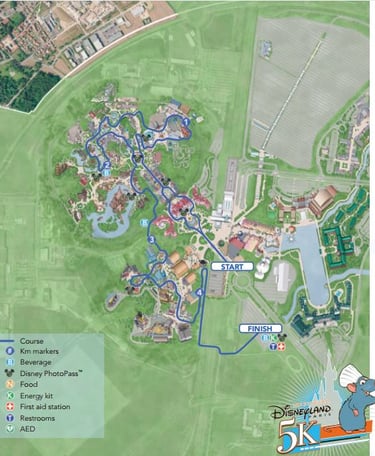 2016 runDisney Disneyland Paris 5K Course Map