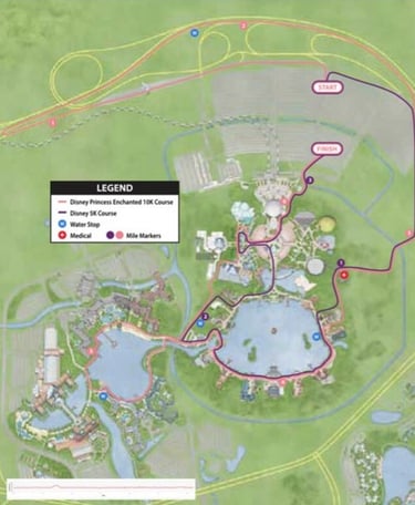 2016 runDisney Princess Enchanted 10K Course Map