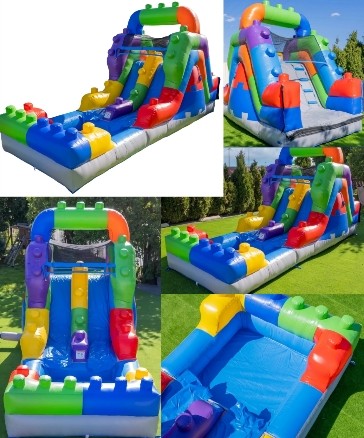 Block Party Double Slide Dry, Wet with Pool or Ball Pit. Bookings 832-216-8423