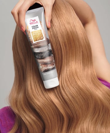 hair product on smooth brown hair