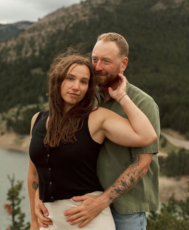 a man and woman standing next to each other