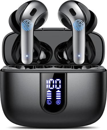 IKT X08 Auriculares Inalámbricos Bluetooth. Carga Rápida USB-C, Color Negro