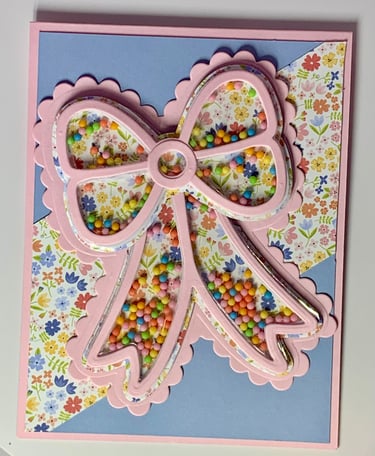 Shaker-bow card using Scrap Diva dies