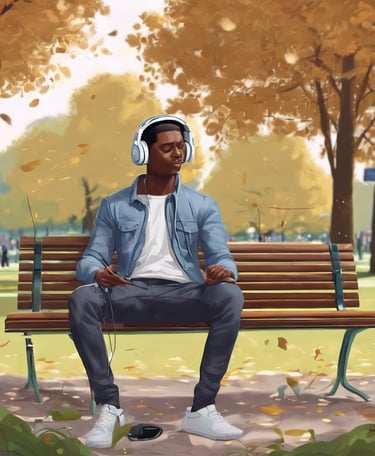 a man sitting and meditate used therapy music