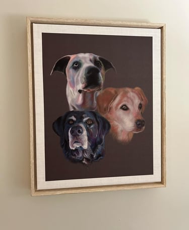 3 dogs are shown in this picture
