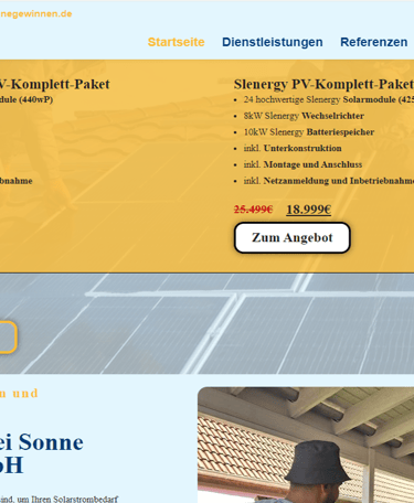 Website Sonne gewinnen