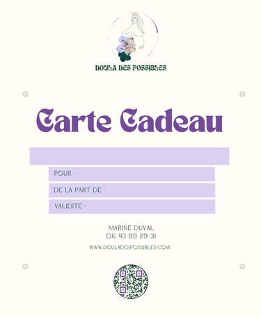 carte cadeau massages et rebozo prénatal postnatal