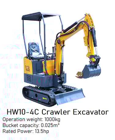 Brand New 1000kg HW10-4C Crawler Excavator image