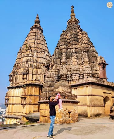 Standing above Orchha on the Chaturbhuj Temple's rooftop.