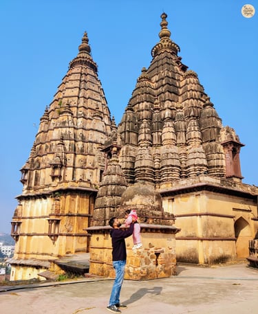 Standing above Orchha on the Chaturbhuj Temple's rooftop.