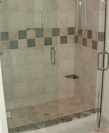 Shower wall tile installation with premium porcelain tile in Glenview IL.