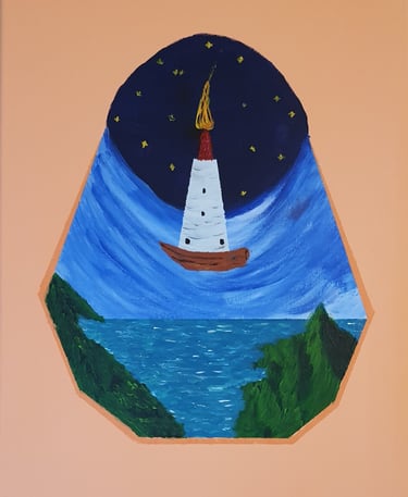 Réf : SUR240407. Le phare.  30x40cm.