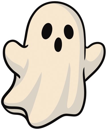Cute white ghost sticker perfect for party or decoration for halloween
