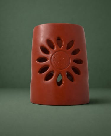 arbotante café con sol en fibra de vidrio