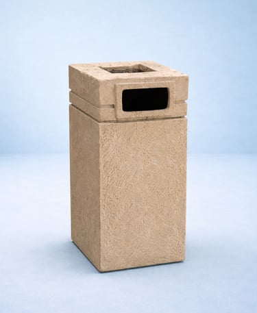 Bote de basura arenosos en fibra de vidrio 