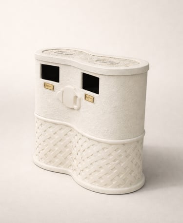 bote de basura de dos entradas en fibra de vidrio