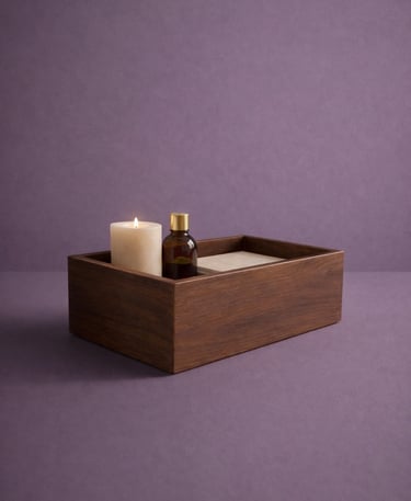 Caja decorativa café de fibra de vidrio