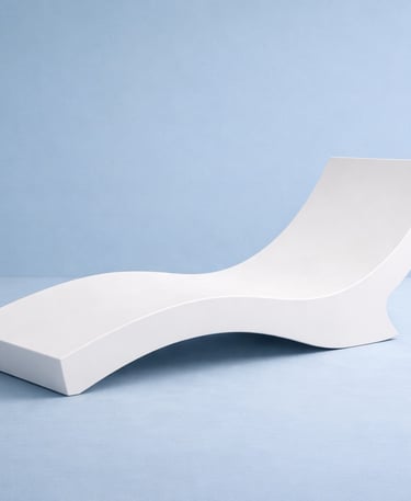 camastro blanco en fibra de vidrio