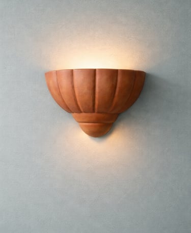 Lámpara de pared tipo concha naranja en fibra de vidrio 